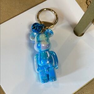 Iridescent Blue Bear Key Holder